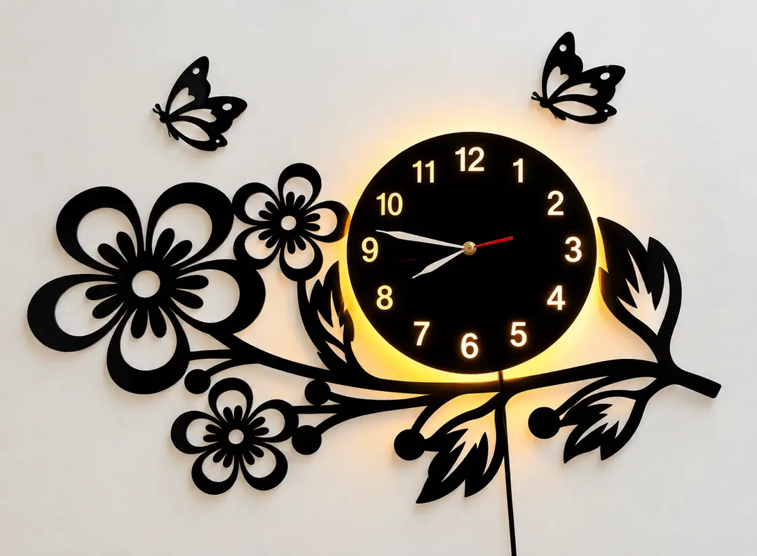 Flower Design Analogue Wall Clock