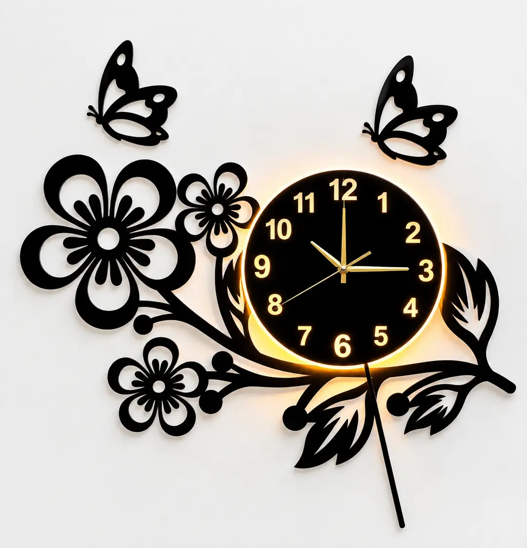 Flower Design Analogue Wall Clock