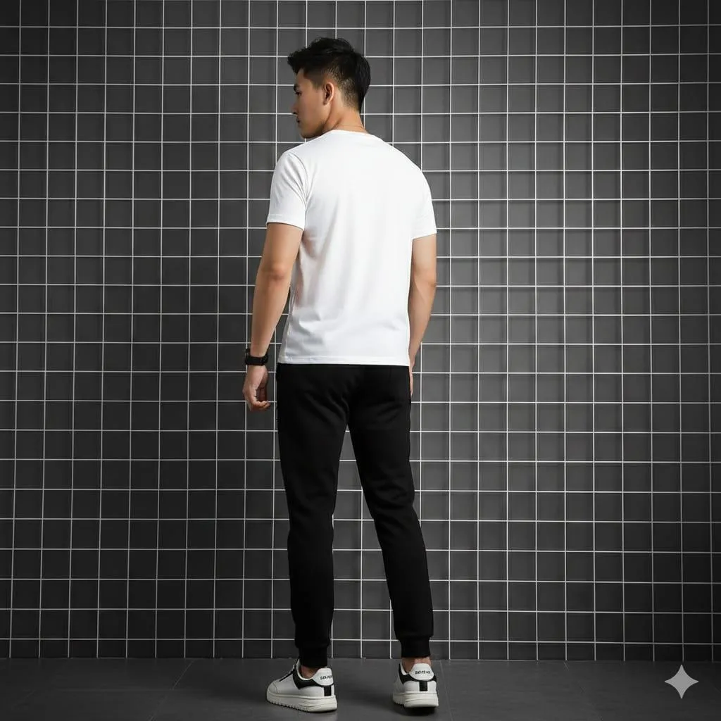 Men Printed Track Suit White Black 67 Logo Summer