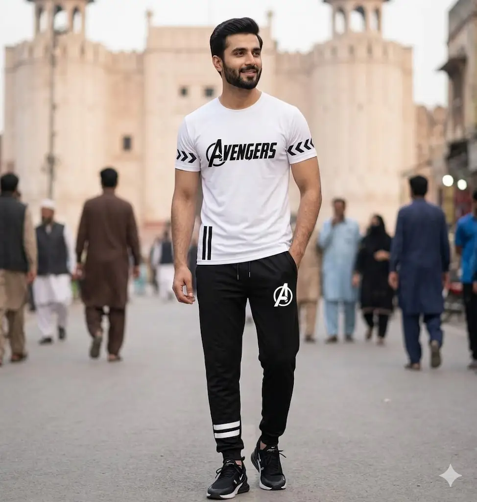 2 Pcs Men's Dri Fit Printed Track Suit
