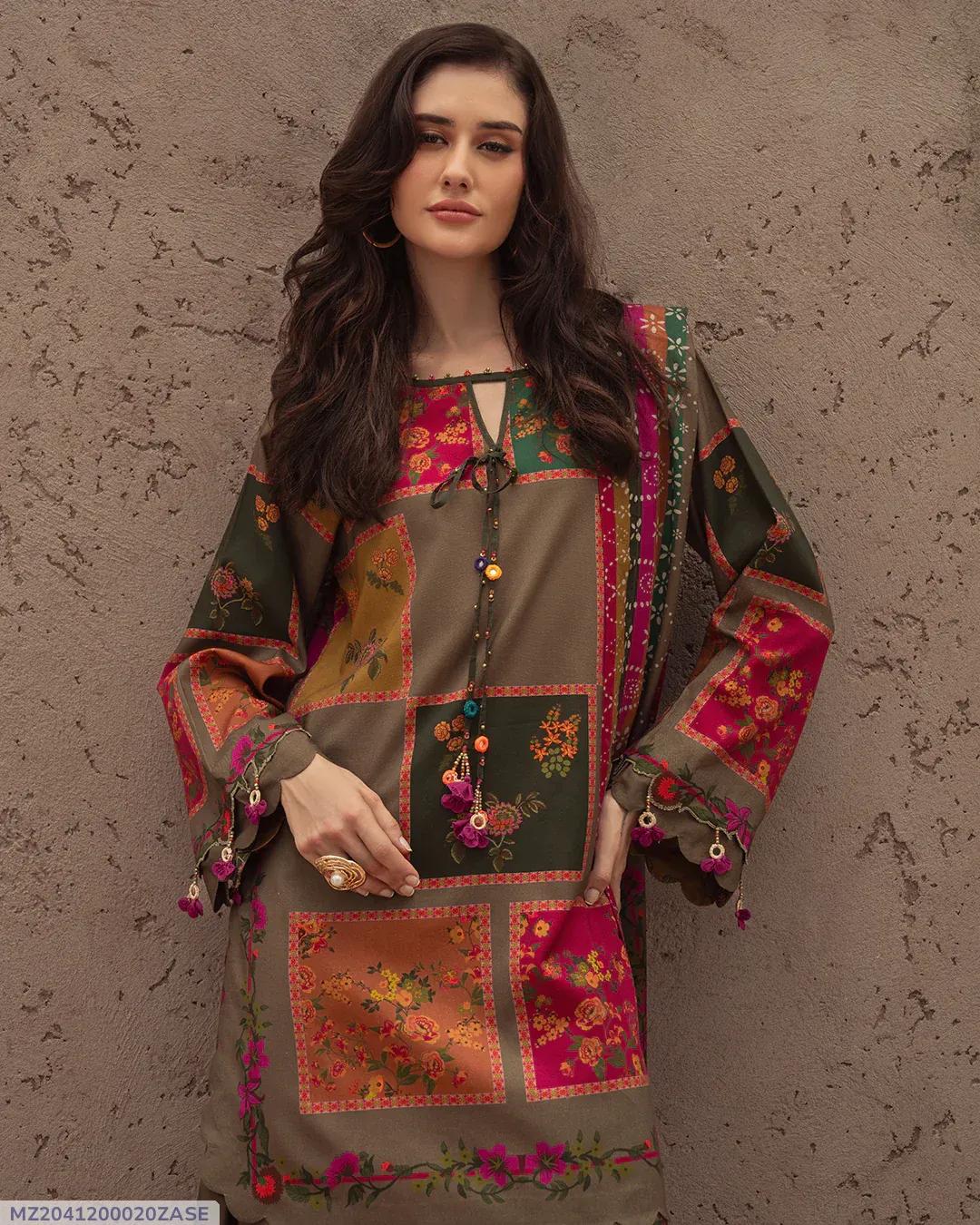 KARANDI MOST HIT ARTICLES 3 Pcs Unstitched Digital Print Suit