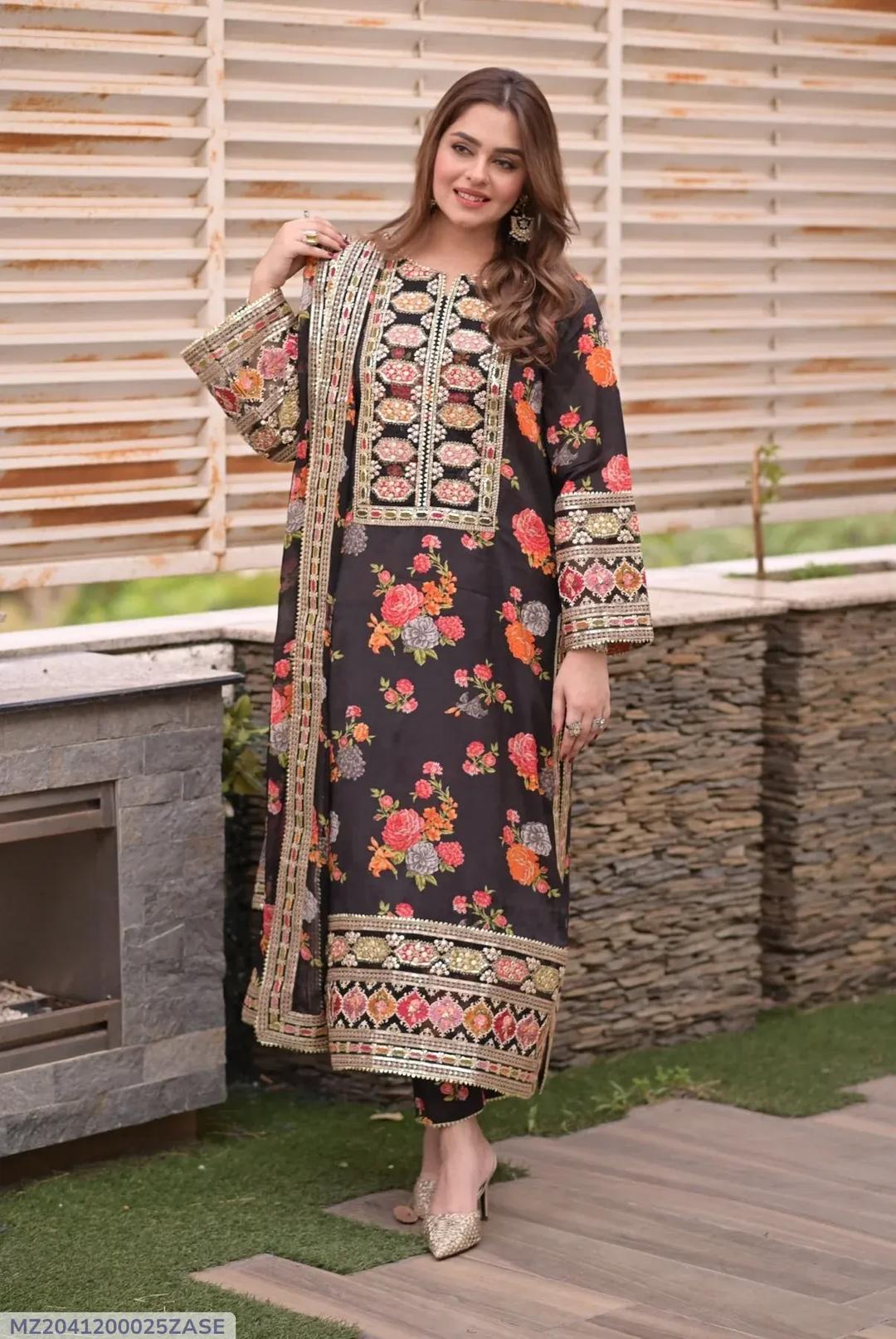 KARANDI MOST HIT ARTICLES 3 Pcs Unstitched Digital Print Suit