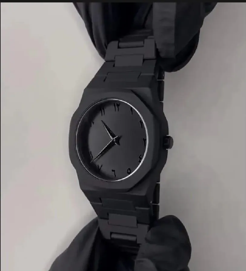 Unisex Black Aluminum Chain Watch Daily Wear