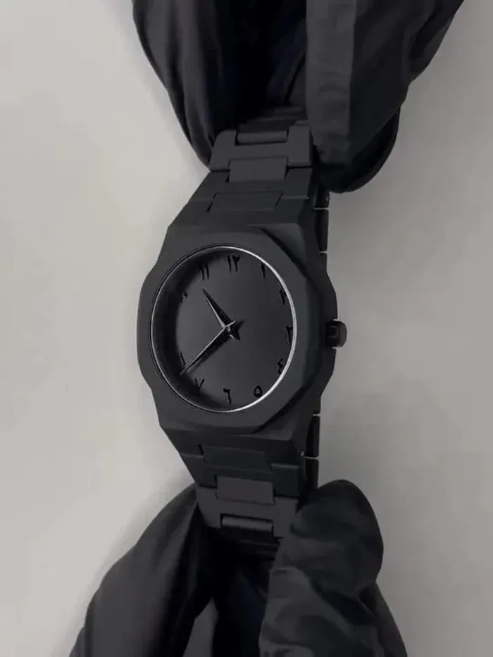 Arabic Aura Black Watch for Men Women with Digital Hands