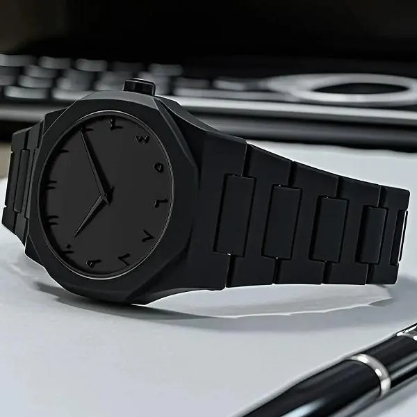 Arabic Aura Black Watch for Men Women with Digital Hands