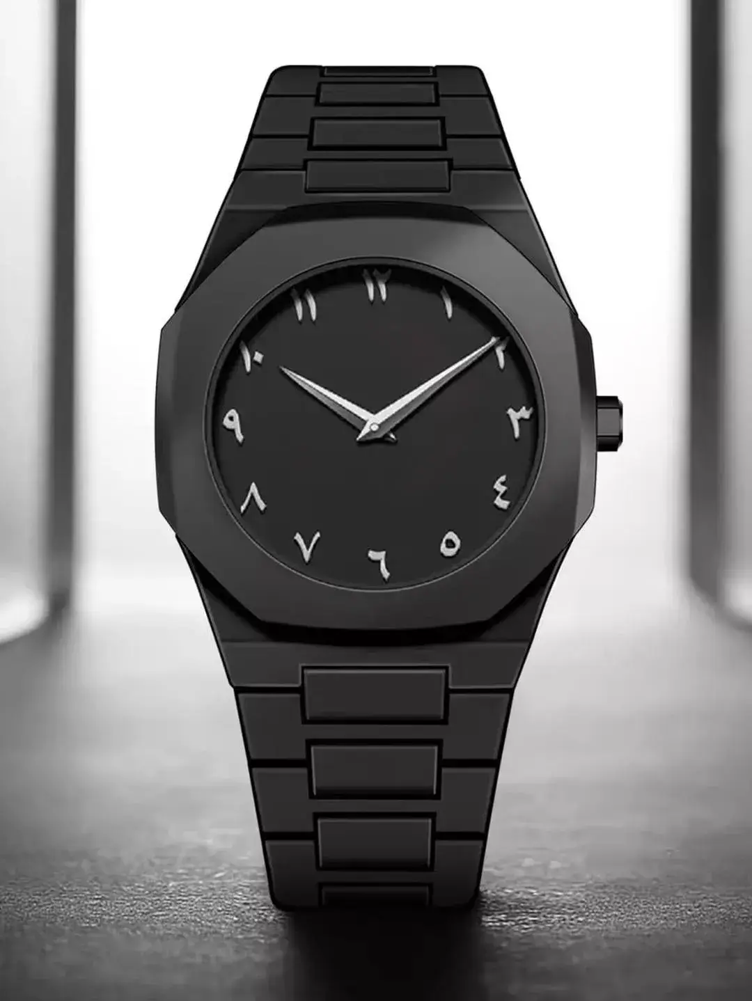 Men's Comfortable Daily Wear Black Stainless Steel Watch - 1 Pc