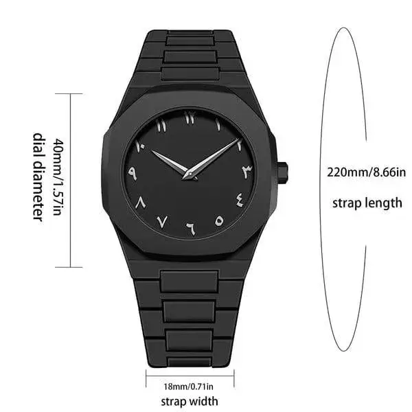 Men's Comfortable Daily Wear Black Stainless Steel Watch - 1 Pc