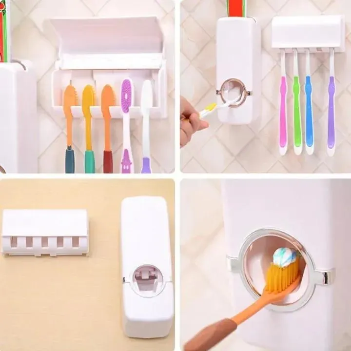 Toothpaste Dispenser And Brush Holder