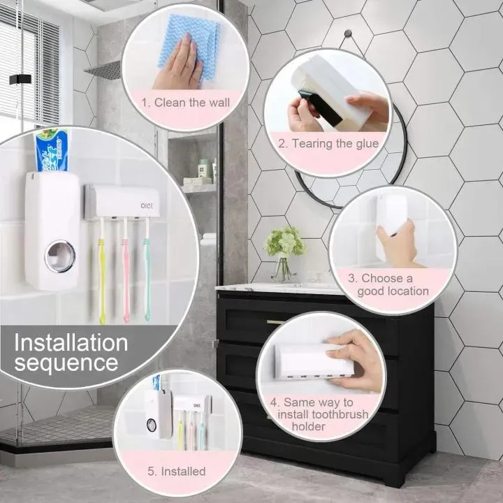 Toothpaste Dispenser And Brush Holder