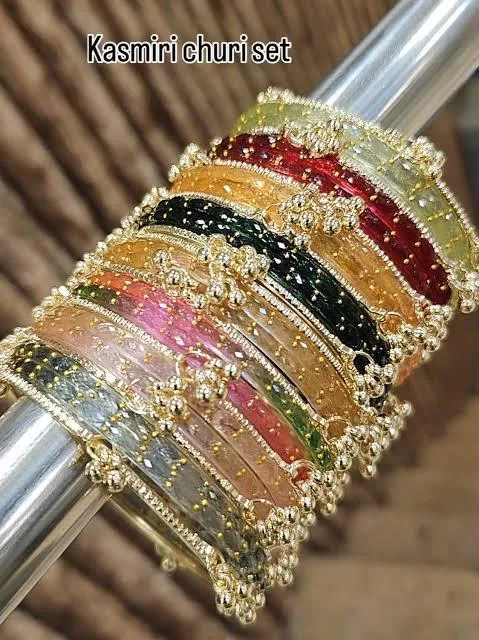 Multi Color Gemstone Kara Bangle Set for Women — Buy Online in Pakistan | Cash on Delivery
