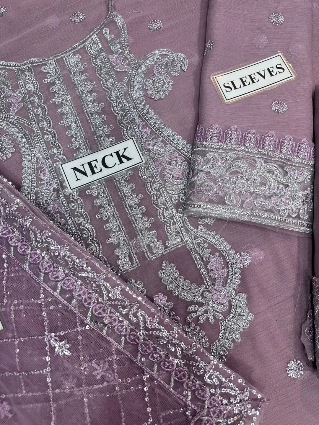 3 Pcs Women's Unstitched Embroidered Suit