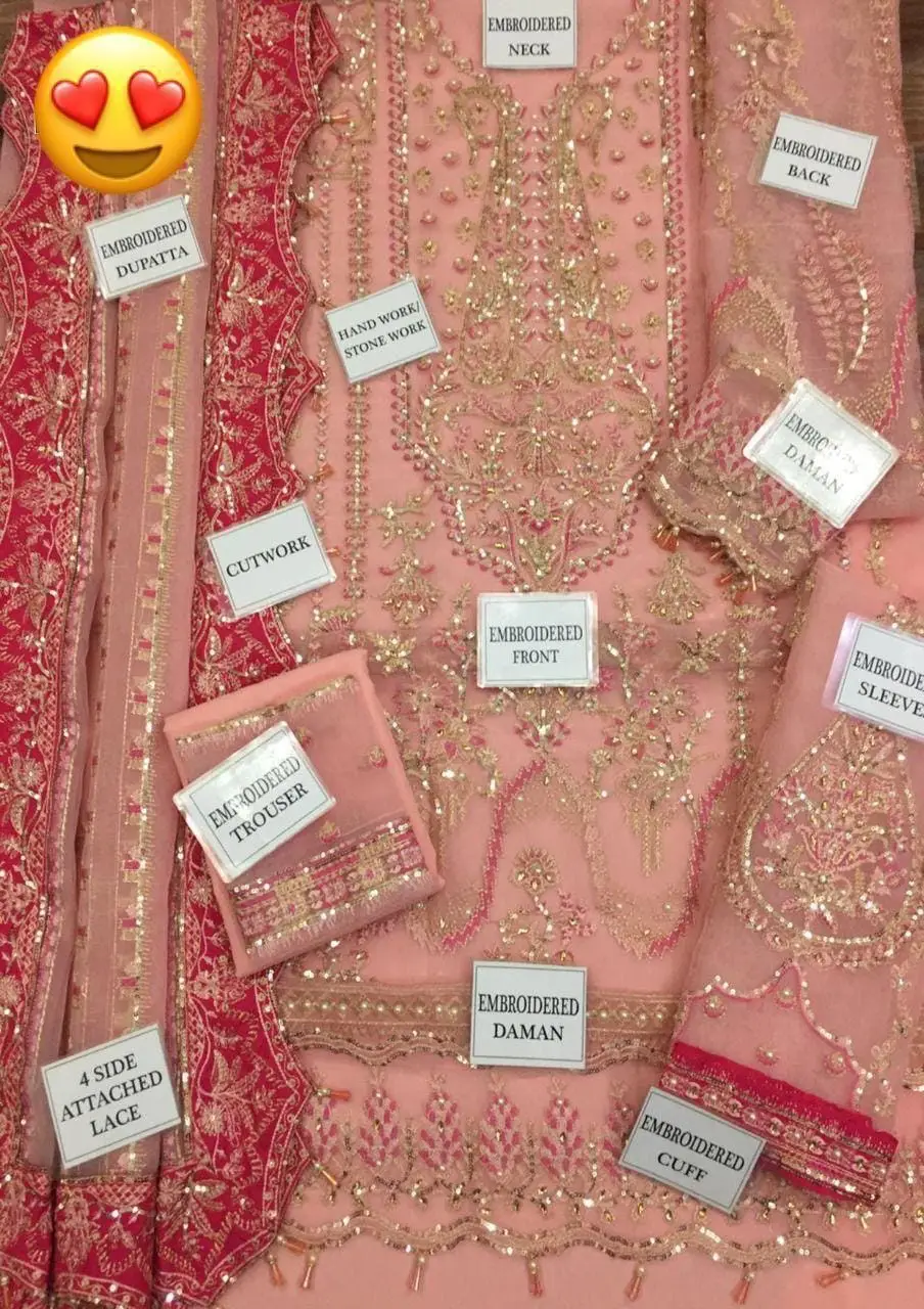 3 Pcs Women's Unstitched Embroidered Suit