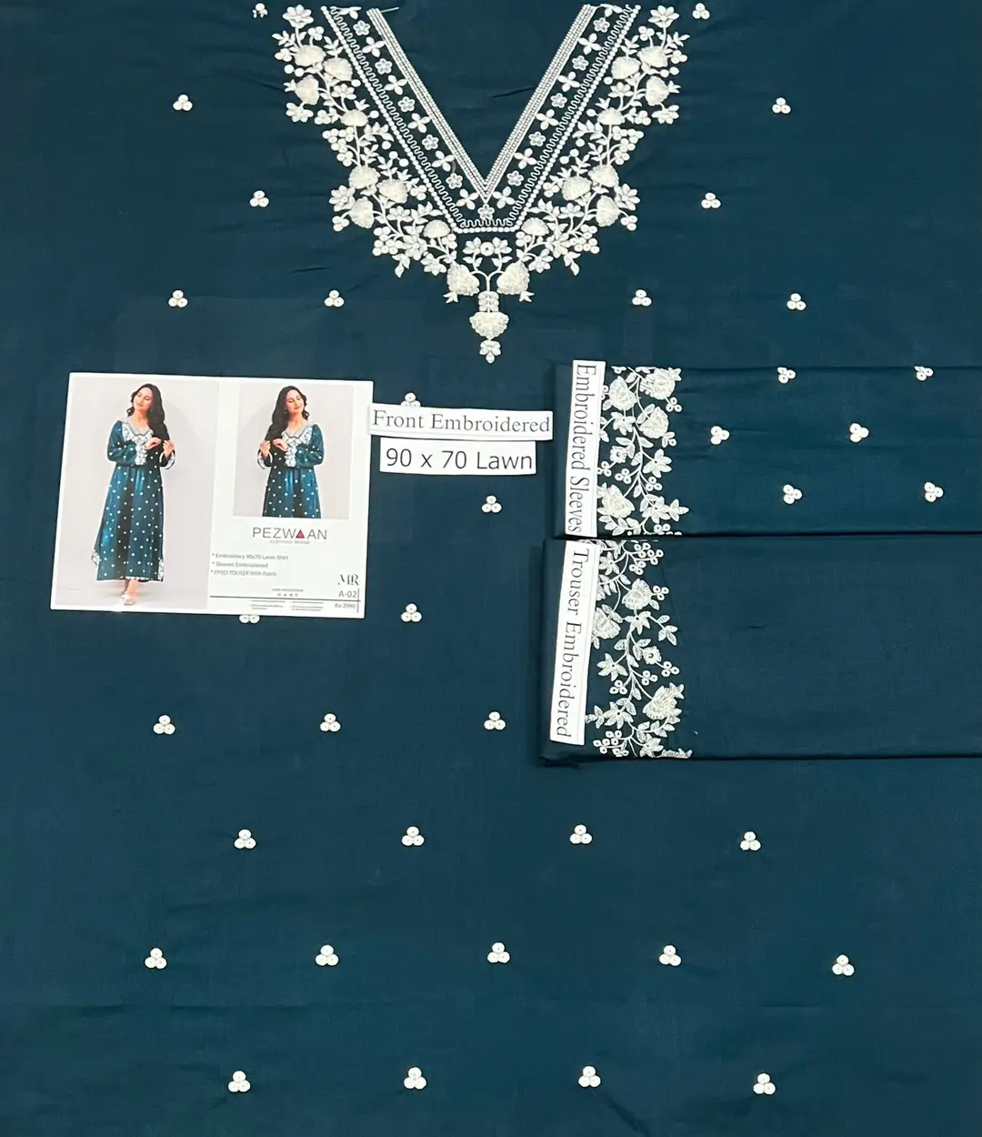 2 Pcs Women's Unstitched Embroidered Suit