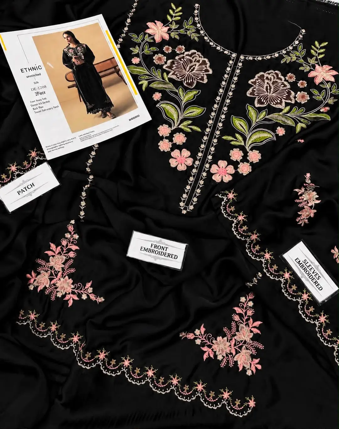 2 Pcs Women's Unstitched Embroidered Suit