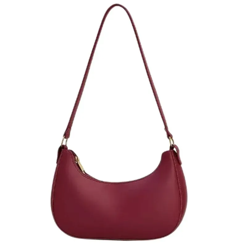 Women's PU Leather Plain Shoulder Bag