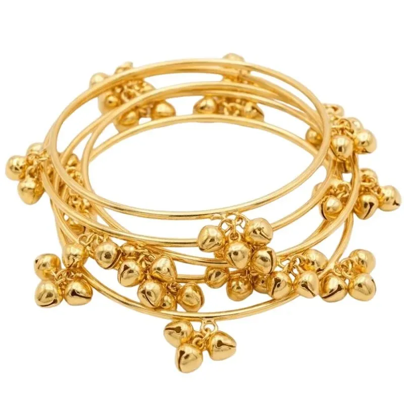 4 Pcs Indian Design Gold Plated Artificial Stones Couple's Bracelet