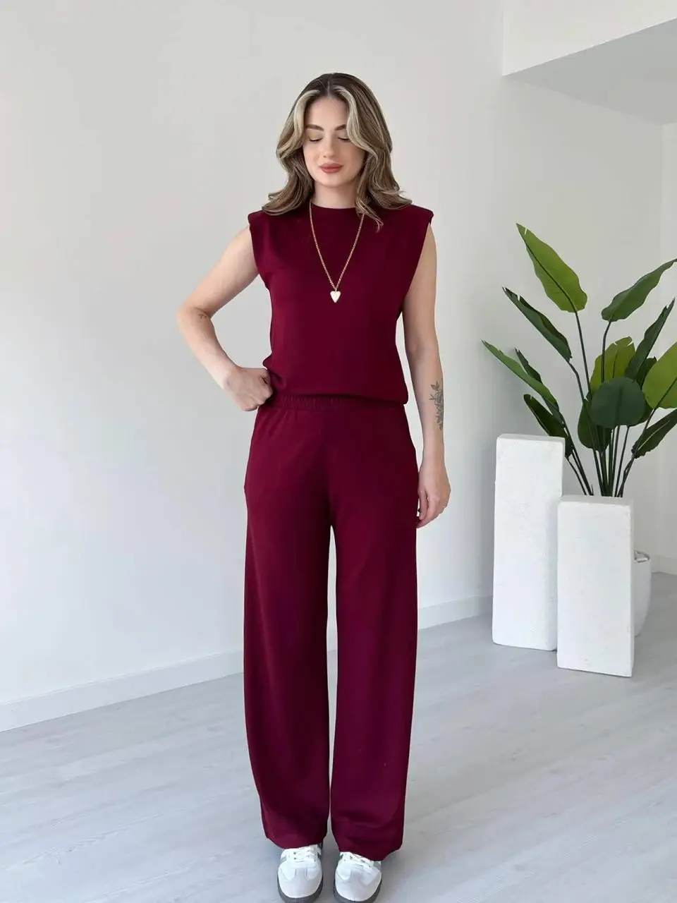 2 Pcs Women's Stitched Jersey Plain Co-Ord Set