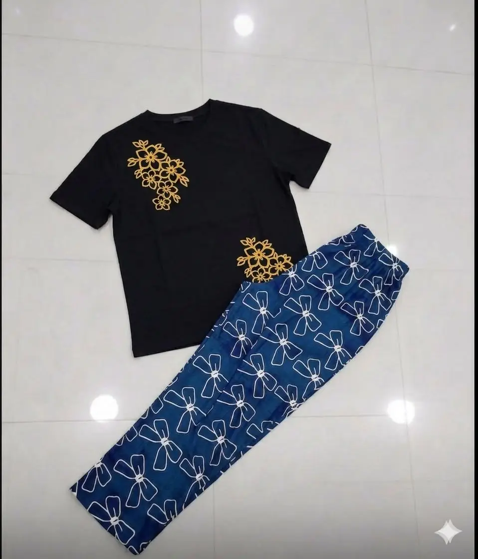 2 Pcs Women's Stitched Jersey Printed Night Suit
