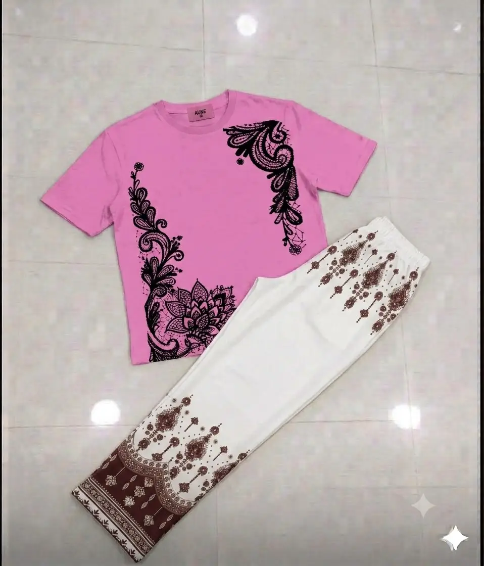 2 Pcs Women's Stitched Jersey Printed Night Suit