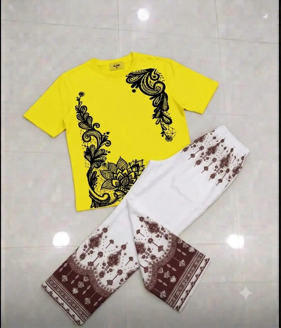 2 Pcs Women's Stitched Jersey Printed Night Suit