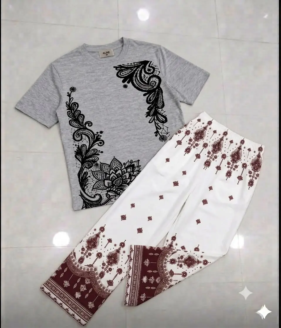 2 Pcs Women's Stitched Jersey Printed Night Suit