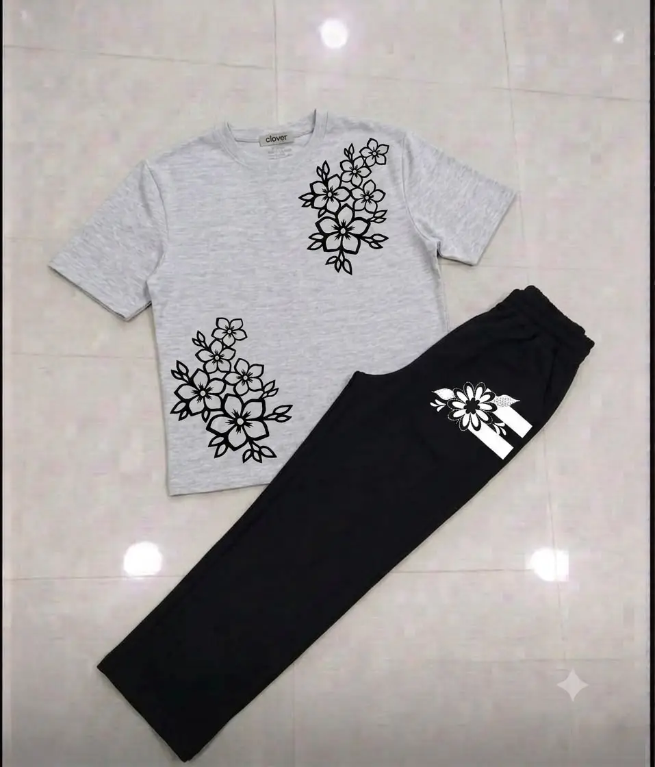 2 Pcs Women's Stitched Cotton Jersey Printed Night Suit