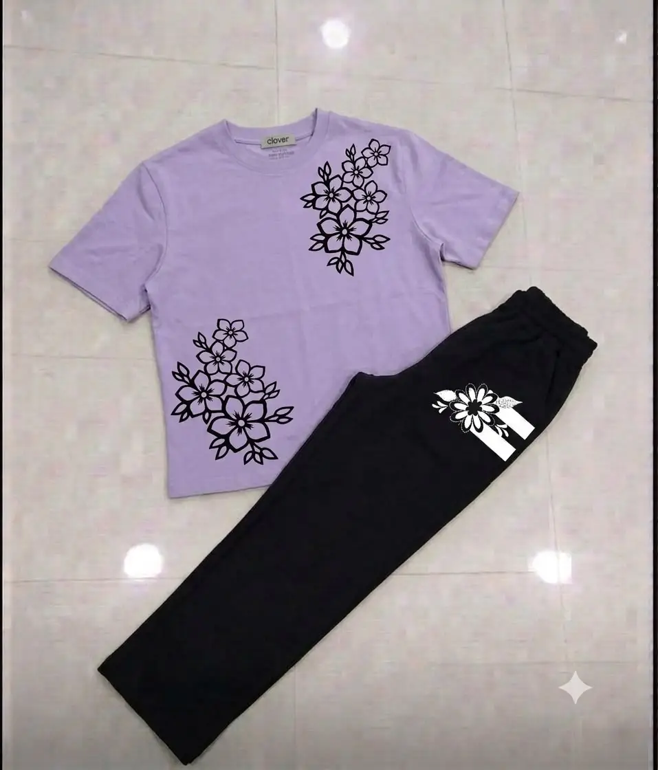 2 Pcs Women's Stitched Cotton Jersey Printed Night Suit