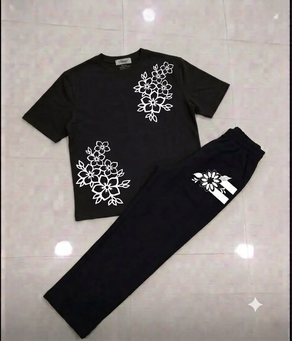 2 Pcs Women's Stitched Cotton Jersey Printed Night Suit