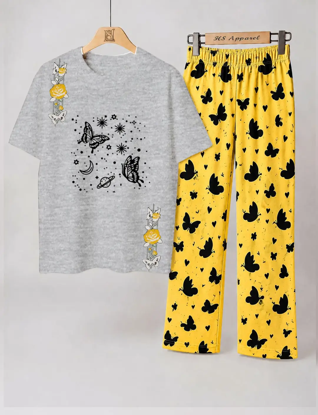 2 Pcs Women's Stitched Cotton Jersey Printed Night Suit