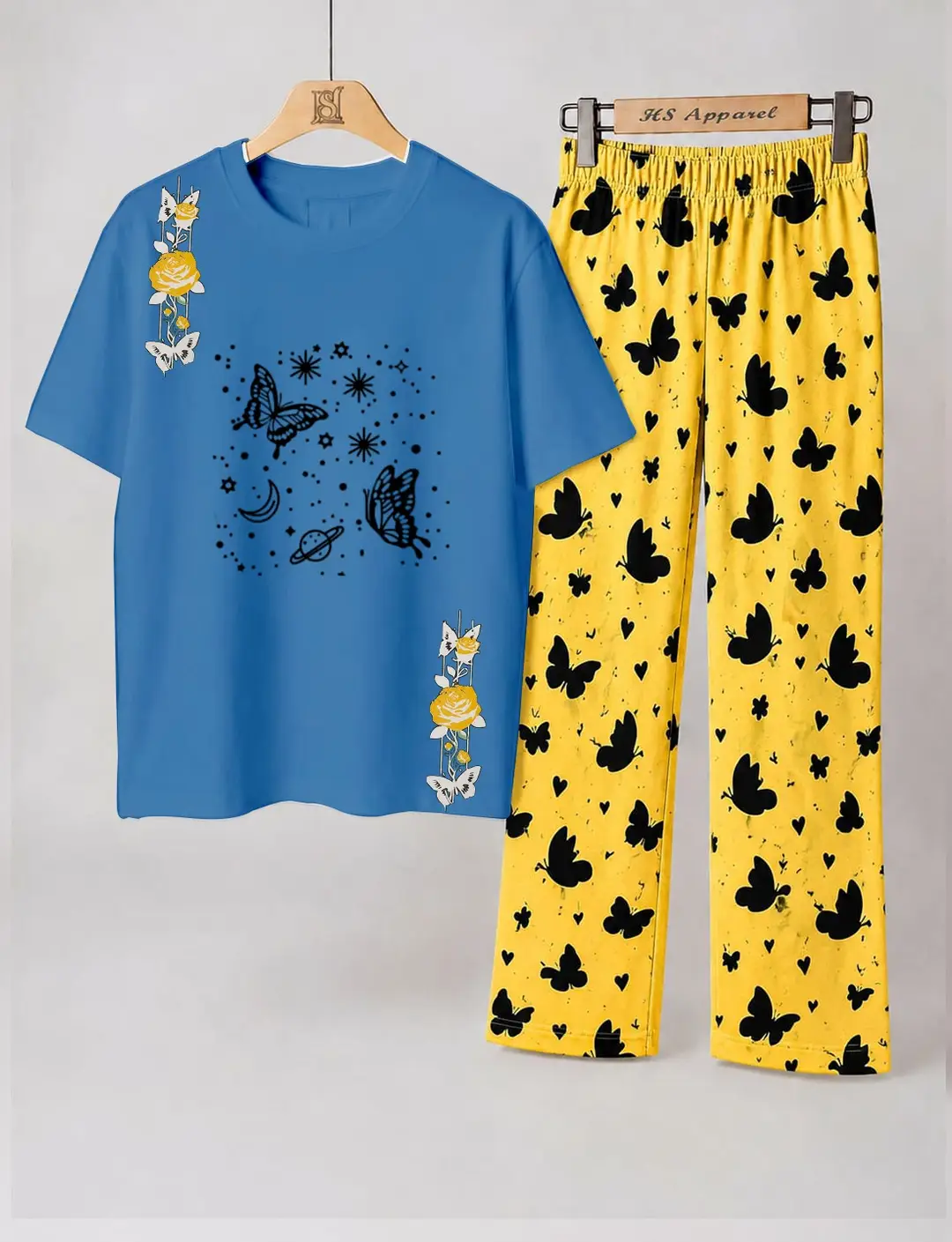 2 Pcs Women's Stitched Cotton Jersey Printed Night Suit