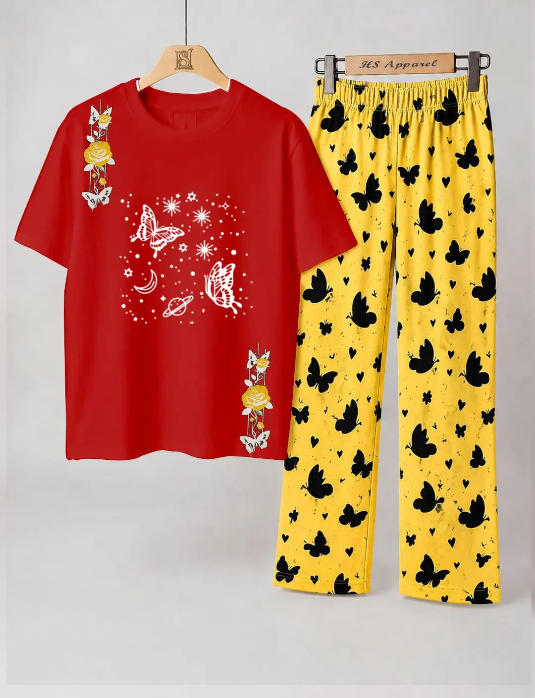 2 Pcs Women's Stitched Cotton Jersey Printed Night Suit