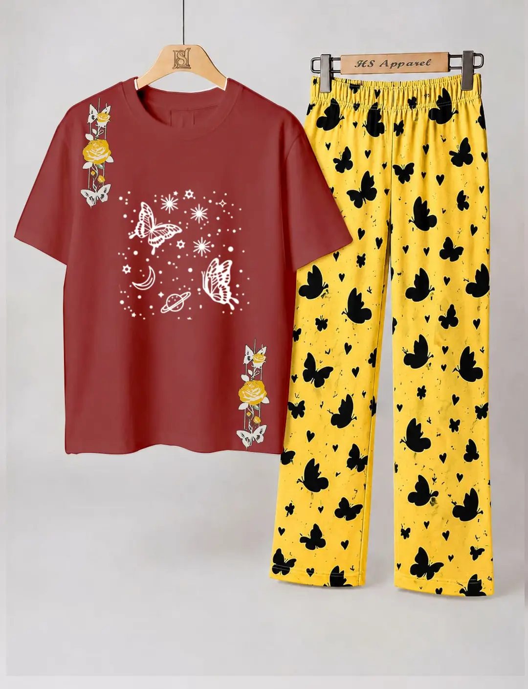 2 Pcs Women's Stitched Cotton Jersey Printed Night Suit