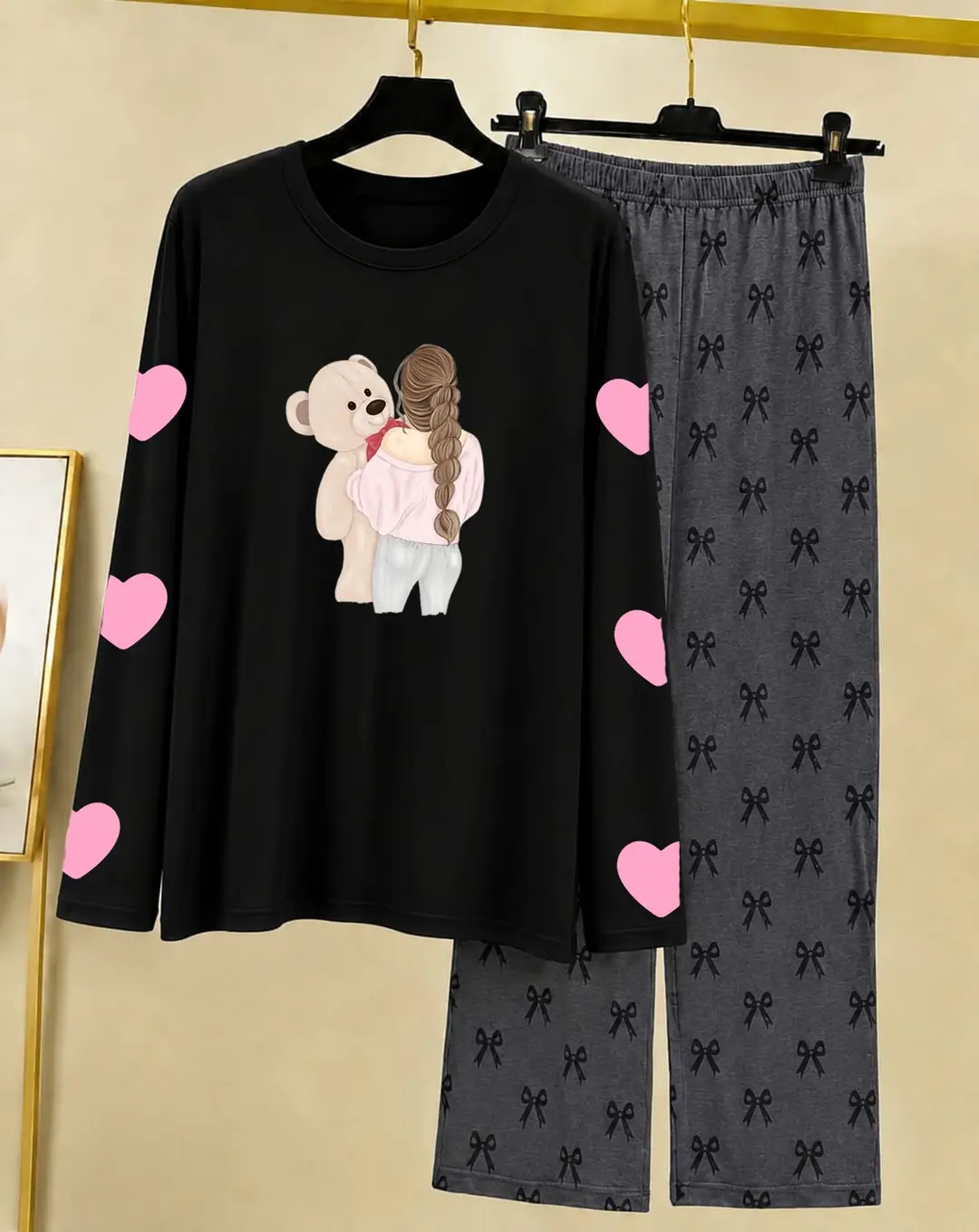 2 Pcs Women's Stitched Cotton Jersey Printed Night Suit