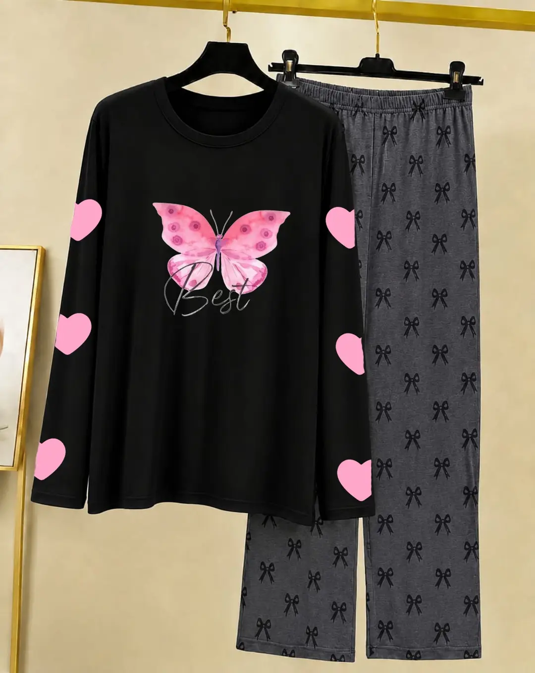 2 Pcs Women's Stitched Cotton Jersey Printed Night Suit