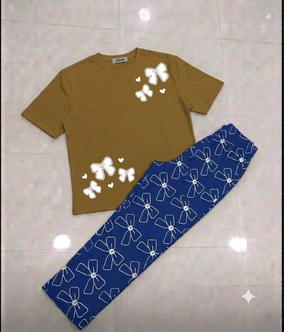 2 Pcs Women's Stitched Cotton Jersey Printed Night Suit