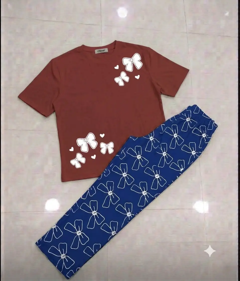 2 Pcs Women's Stitched Cotton Jersey Printed Night Suit