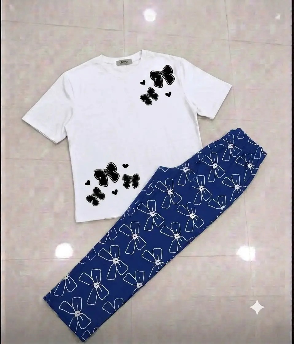 2 Pcs Women's Stitched Cotton Jersey Printed Night Suit