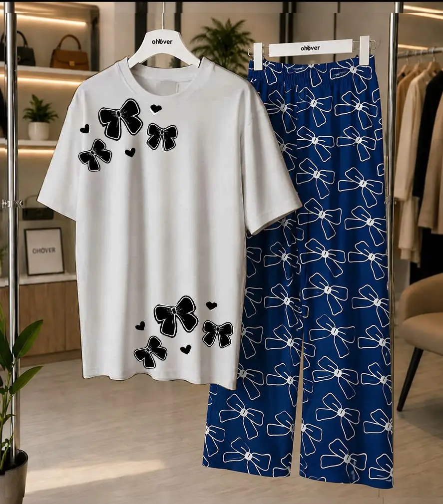 2 Pcs Women's Stitched Cotton Jersey Printed Night Suit