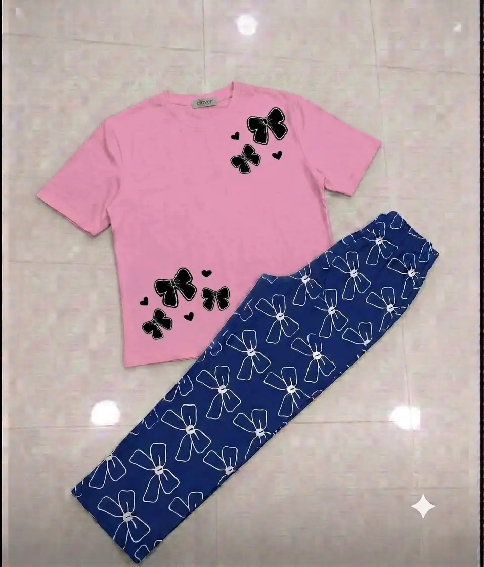 2 Pcs Women's Stitched Cotton Jersey Printed Night Suit