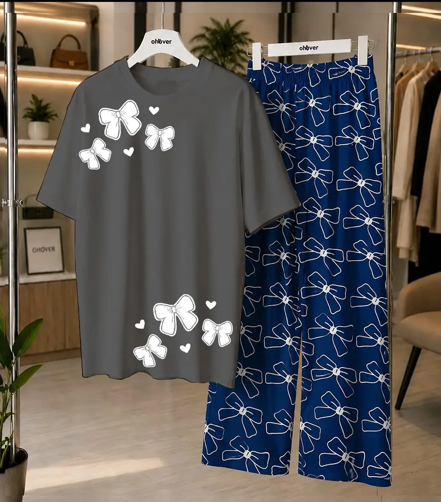 2 Pcs Women's Stitched Cotton Jersey Printed Night Suit
