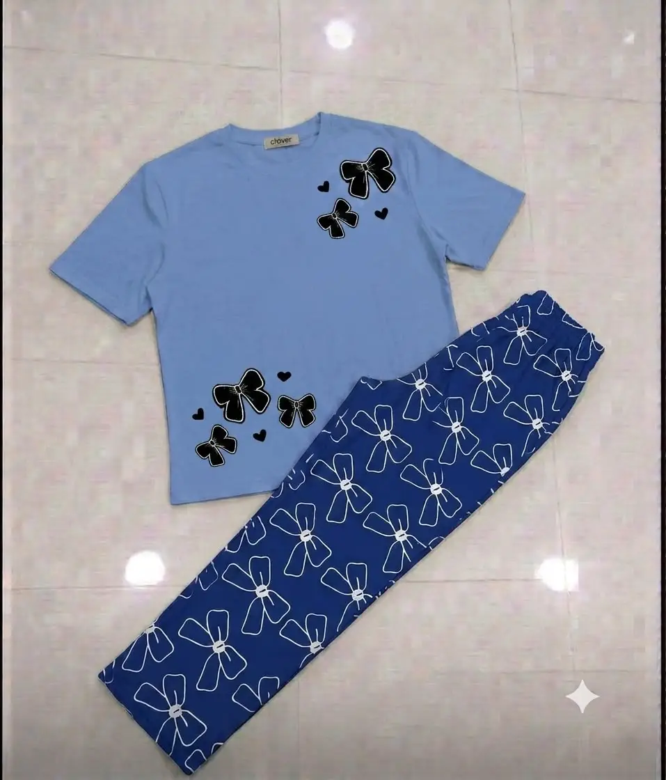 2 Pcs Women's Stitched Cotton Jersey Printed Night Suit