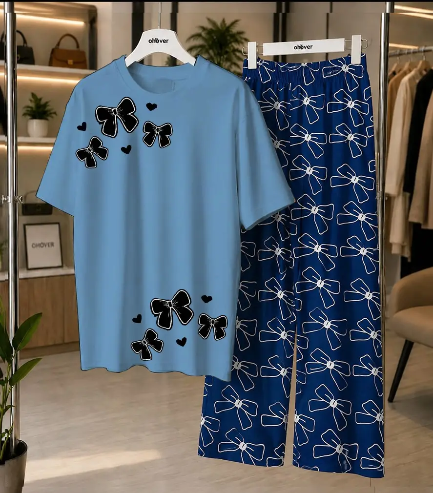 2 Pcs Women's Stitched Cotton Jersey Printed Night Suit