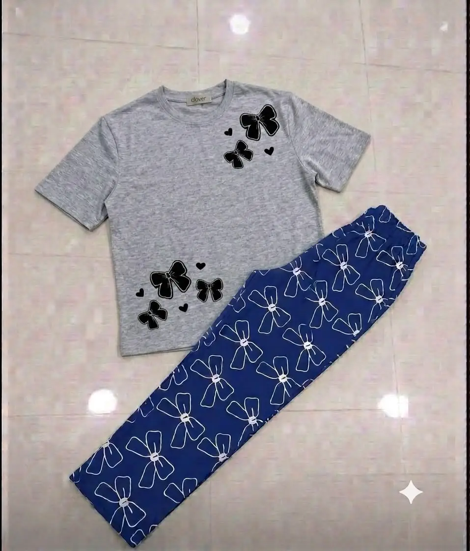 2 Pcs Women's Stitched Cotton Jersey Printed Night Suit