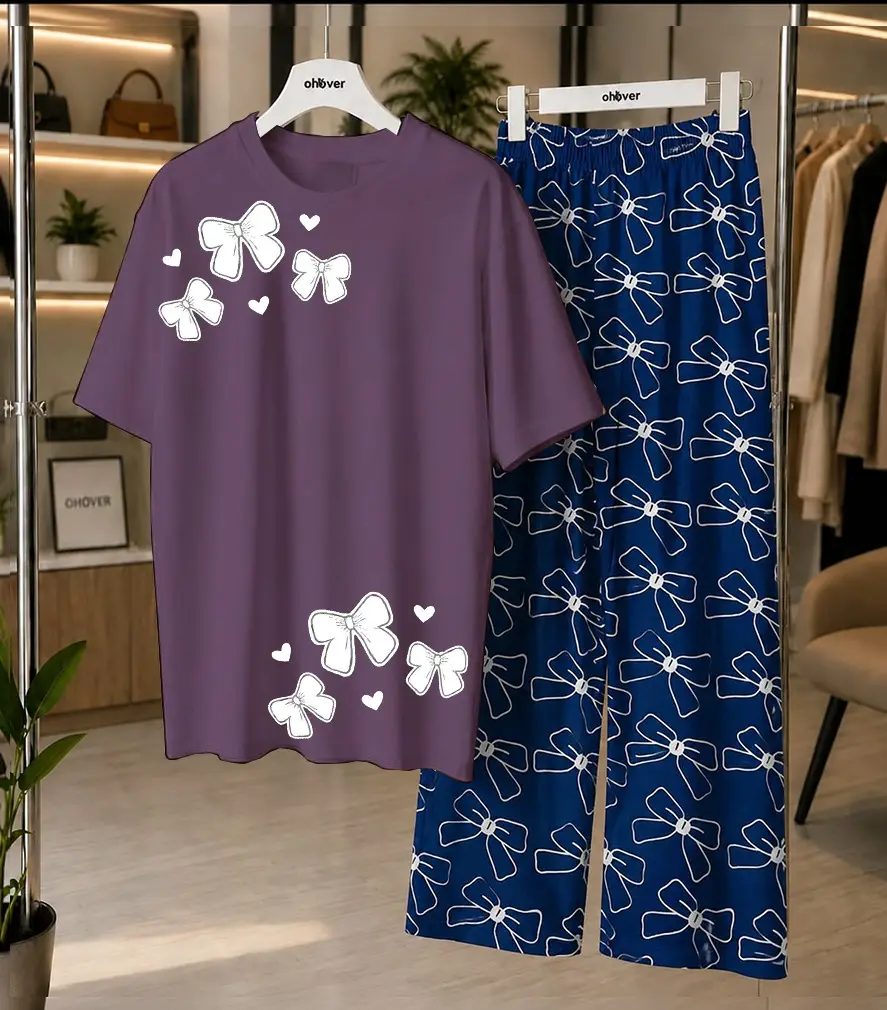 2 Pcs Women's Stitched Cotton Jersey Printed Night Suit