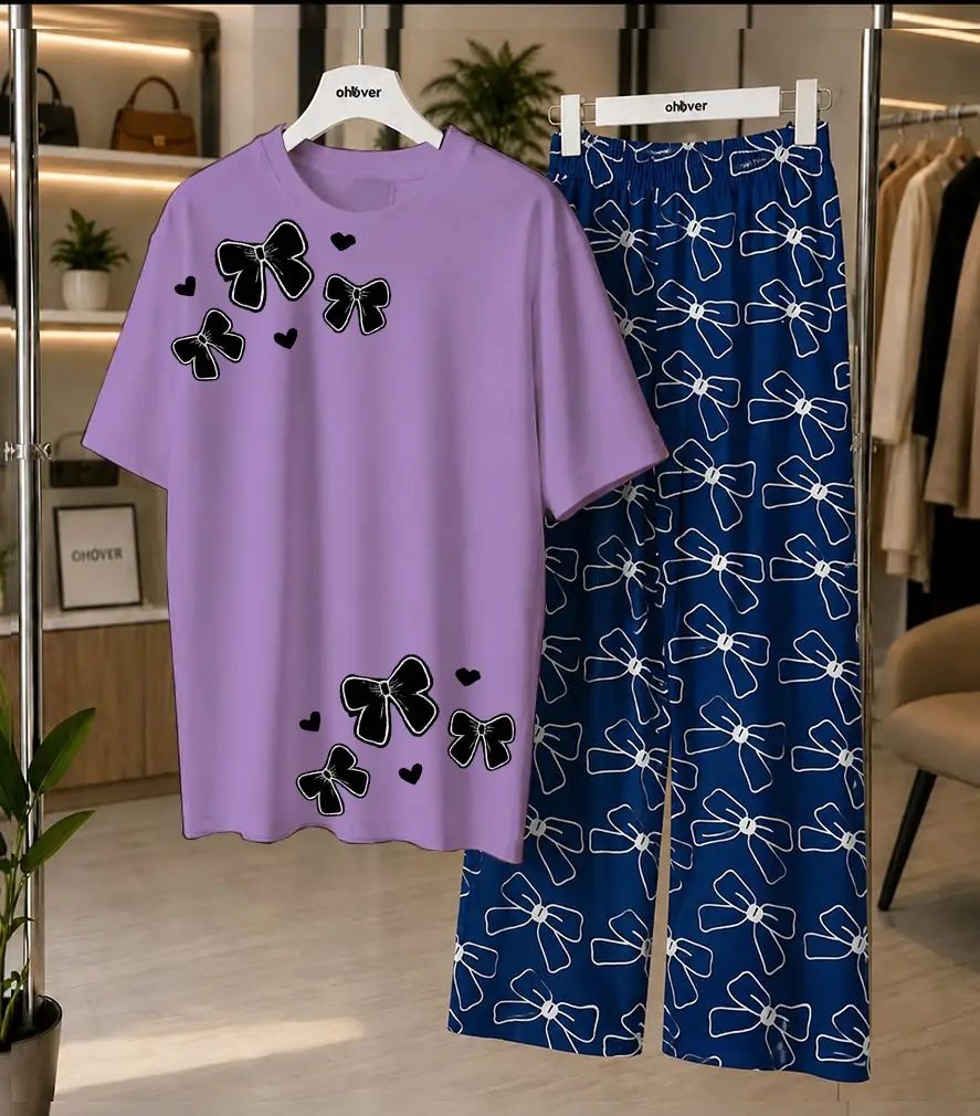 2 Pcs Women's Stitched Cotton Jersey Printed Night Suit