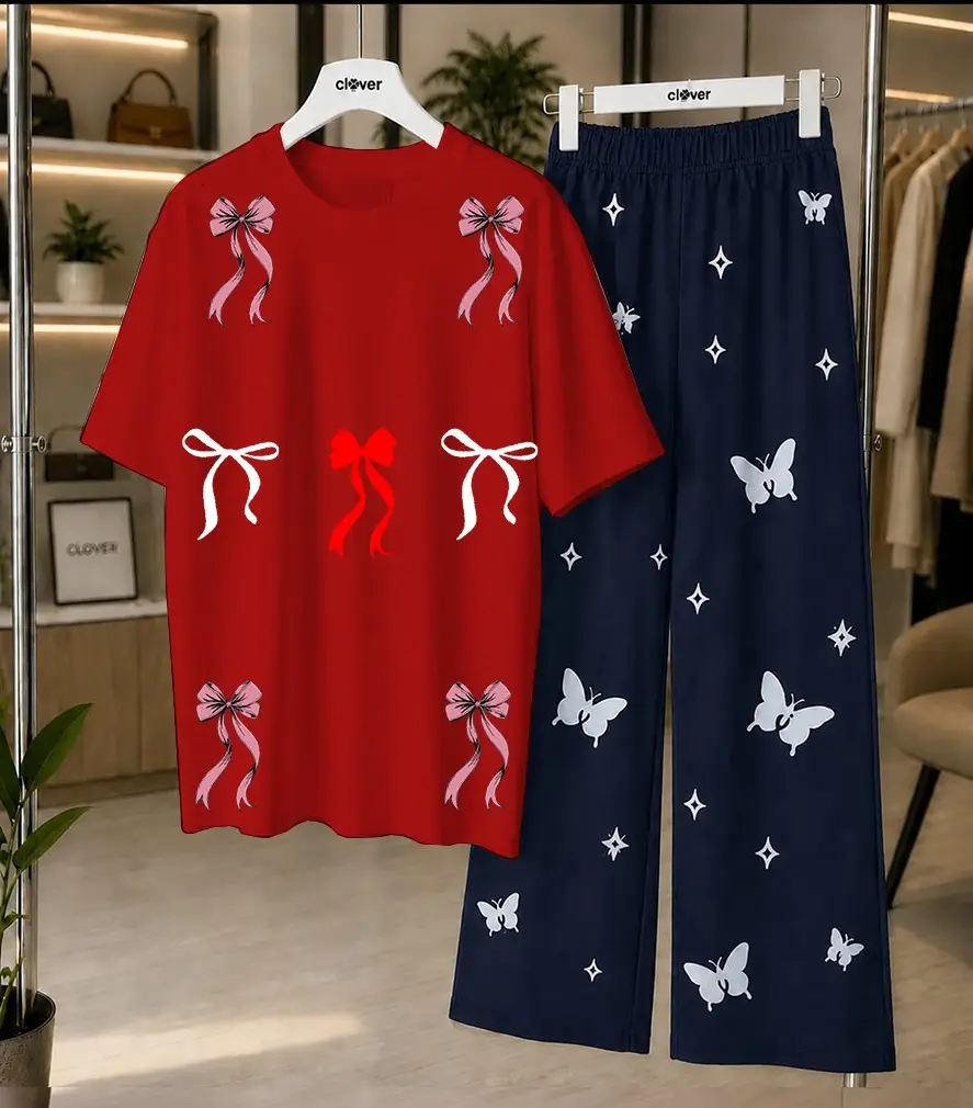 2 Pcs Women's Stitched Cotton Jersey Printed Night Suit