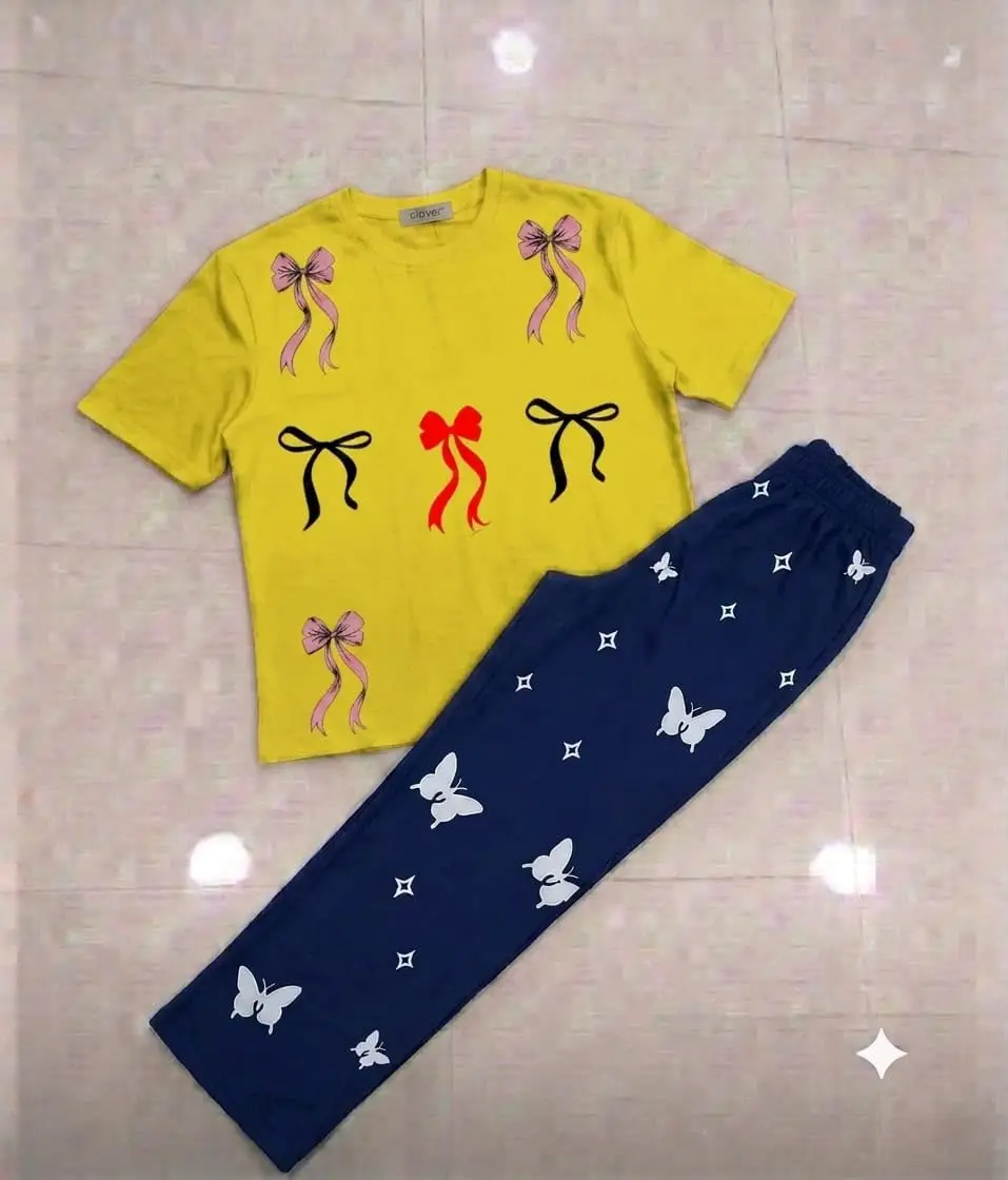 2 Pcs Women's Stitched Cotton Jersey Printed Night Suit
