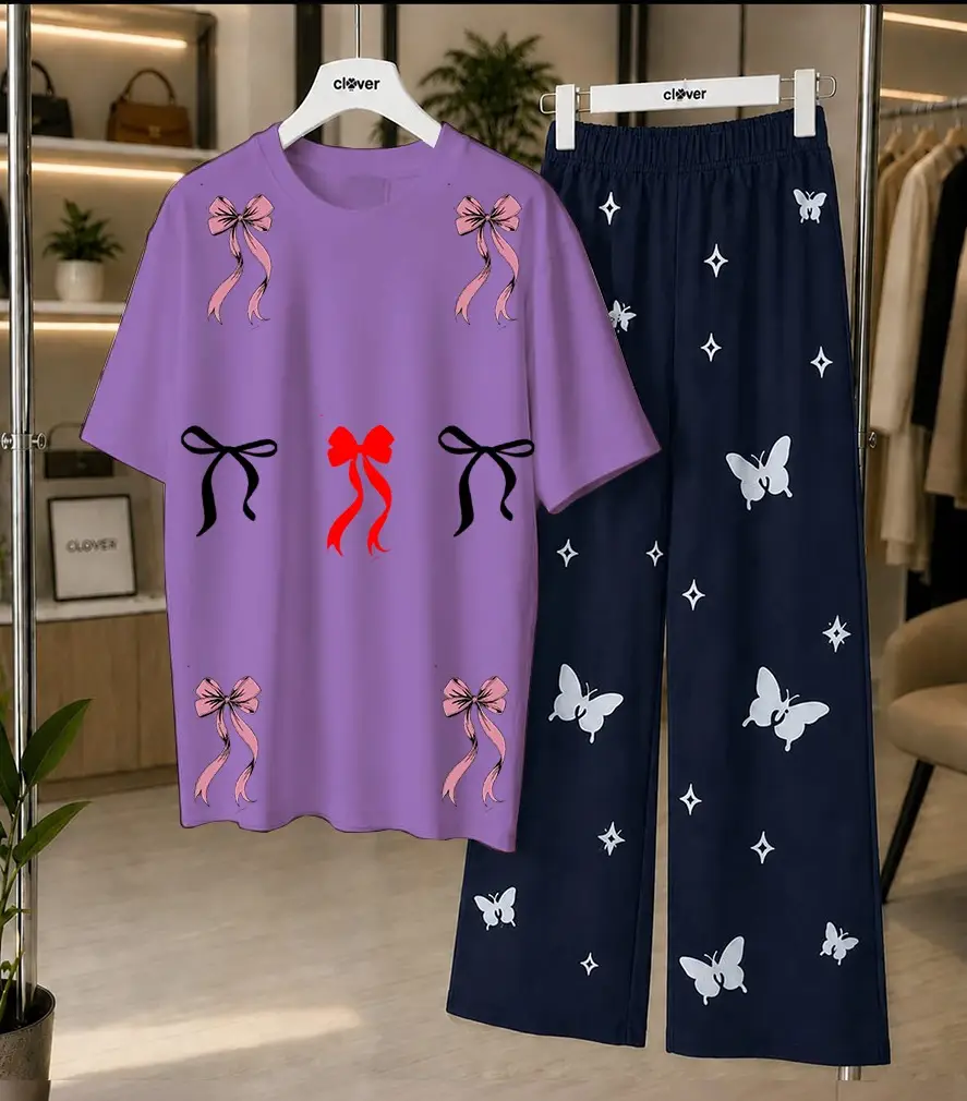2 Pcs Women's Stitched Cotton Jersey Printed Night Suit