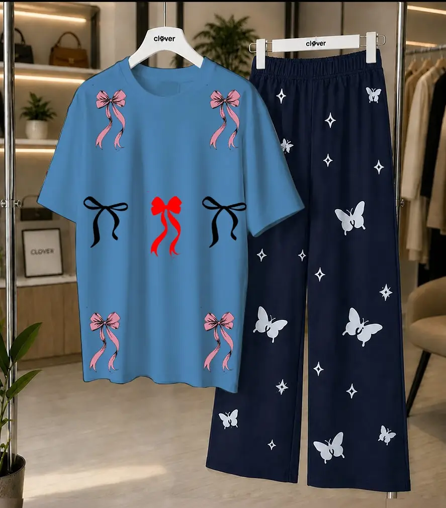 2 Pcs Women's Stitched Cotton Jersey Printed Night Suit