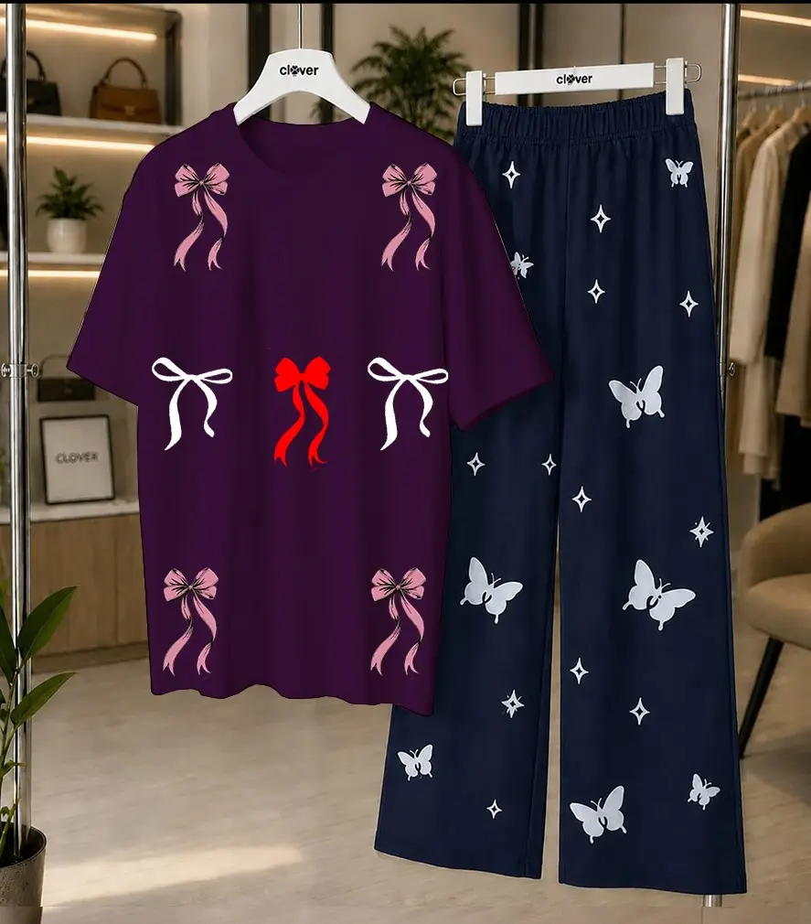 2 Pcs Women's Stitched Cotton Jersey Printed Night Suit